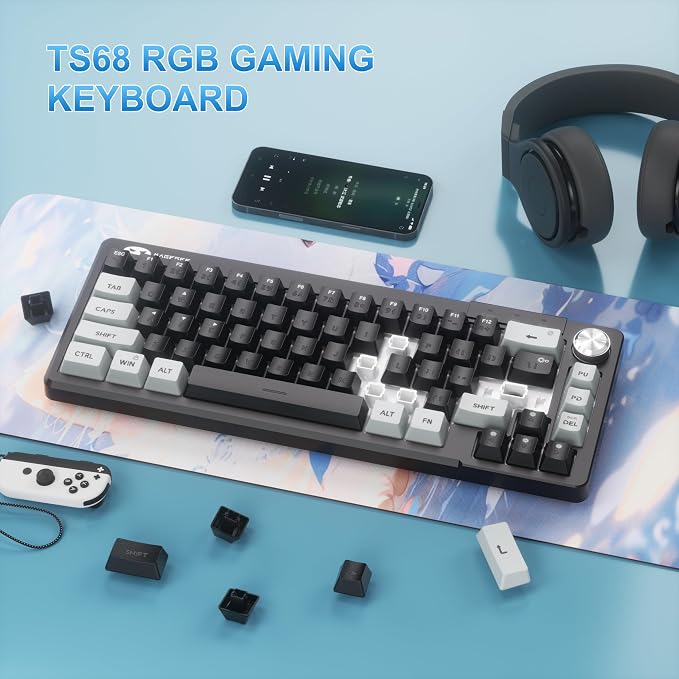 MageGee Mini 60% Gaming Keyboard, RGB Backlit 68 Key Ultra-Compact Keyboard, TS68 Ergonomic Waterproof Mechanical Feeling Office Computer Keyboards for PC, MAC, PS4, Xbox ONE Gamer - Image 6