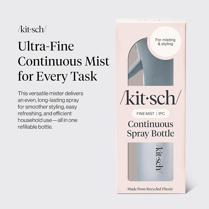 Kitsch Continuous Spray Bottle for Hair – Haze Blue, 150ml | Fine Mister Spray Bottle & Water Spray Bottle – Recycled Hair Spray Bottle – Spray Bottles for Cleaning, Styling, & More - Image 5