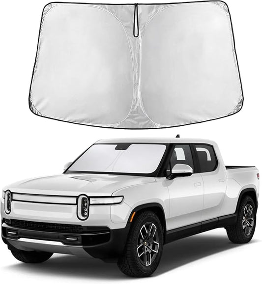 EcoNour Windshield Sunshade Compatible for Rivian R1T 2022-2024 2025 2026, Sun Visor for Front Windshield & Window Sun Shade Cover, UV Heat Blocker & Protector, Car Accessories by EcoNour