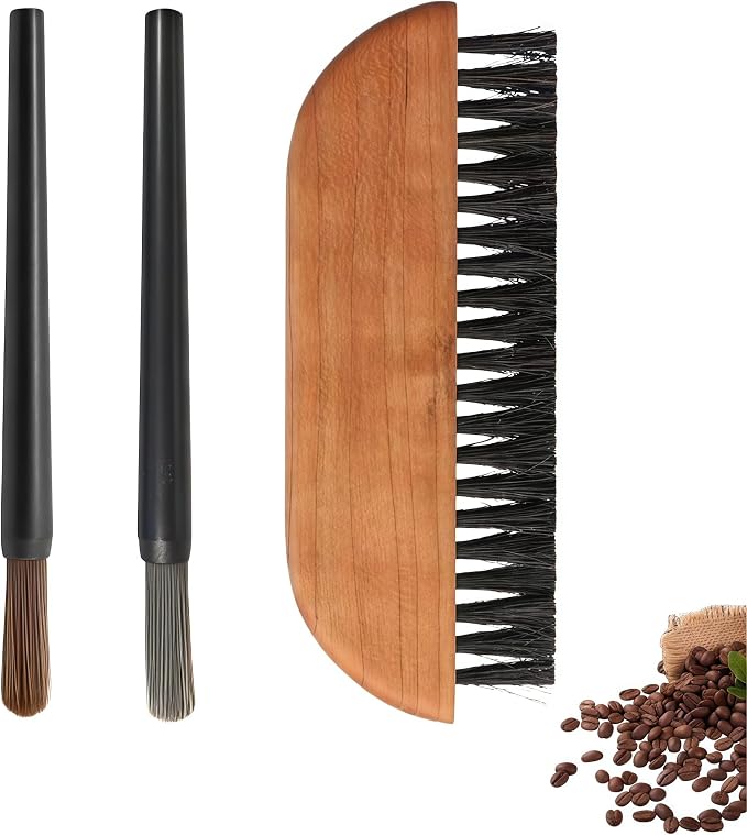 3-Piece Coffee Brush Grinder Cleaning Tool Household Cleaning Brush Set For Removing Coffee Grounds and Table Top Bar Coffee Powder by Unknown
