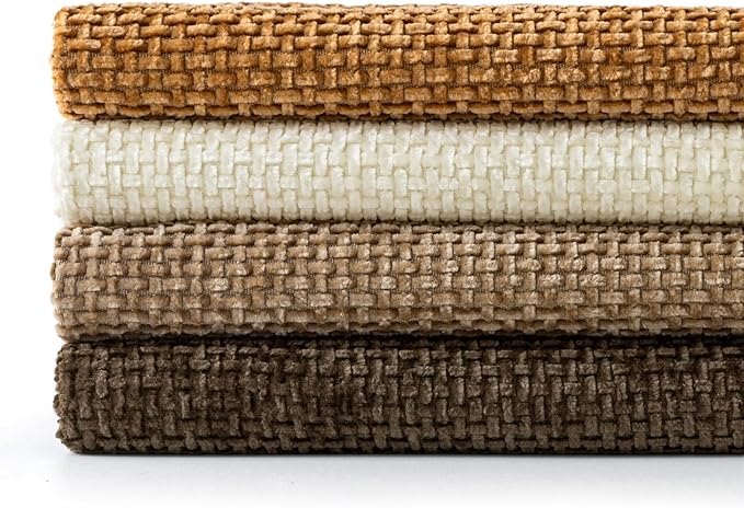 MIULEE Pack of 4 Brown Couch Throw Pillow Covers 18x18 Inch Soft Decorative Chenille Pillows Farmhouse Accent Cushions for Boho Fall Home Decor Sofa Bedroom Living Room - Image 7