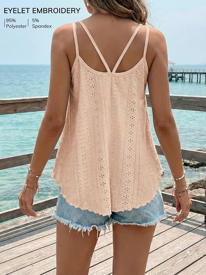 ATHMILE Women's Tank Tops Sleeveless Summer Top Spaghetti Strap Spring Shirt Loose Fit Beach Vacation 2026 Casual - Image 2