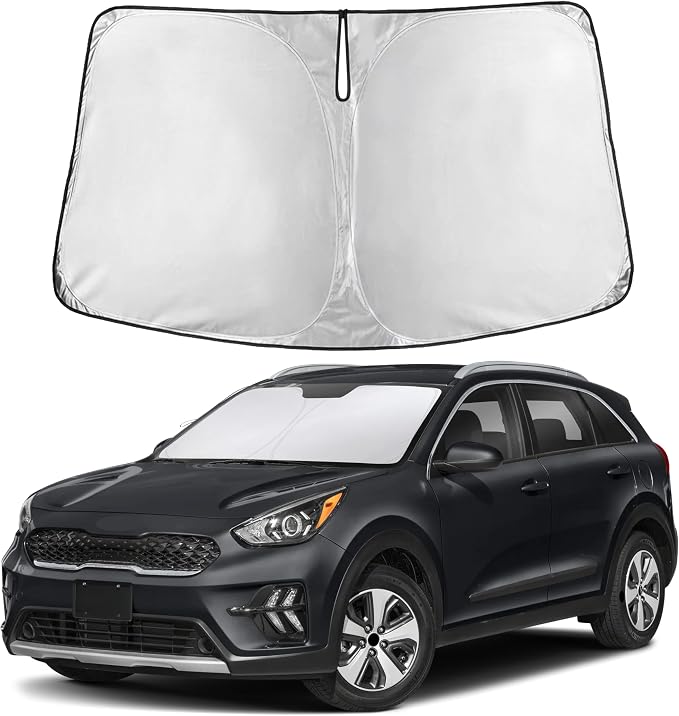 EcoNour Windshield Sunshade Compatible for Kia NIRO 2017-2020 2021 2022, Sun Visor for Front Windshield & Window Sun Shade Cover, UV Heat Blocker & Protector, Car Accessories by EcoNour