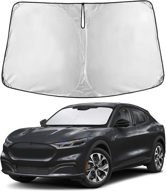 EcoNour Windshield Sunshade Compatible for Ford Mustang Mach-E 2021-2024 2025 2026, Sun Visor for Front Windshield & Window Sun Shade Cover, UV Heat Blocker & Protector, Car Accessories by EcoNour