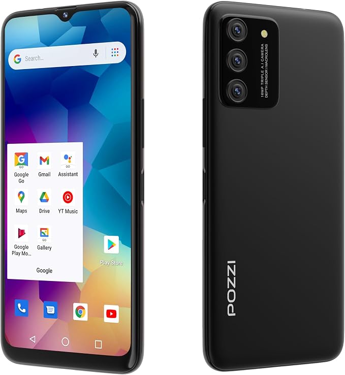 POZZI NEO 1, Unlocked Android Cell Phone for Kids and Seniors, 6.57 inch HD+ Display, 4GB RAM + 64GB, 5000mAh Battery, Dual SIM 4G LTE Smartphone, 16MP Triple AI Camera, Black, T-Mobile - Image 4