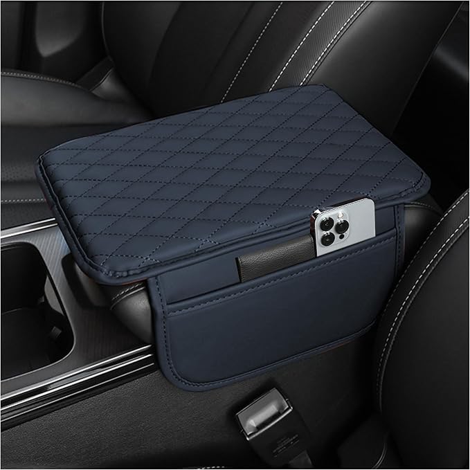 Stacool Upgraded Car Center Console Cover,Microfiber Leather Car Armrest Cover Cushion with 2 Storage Bags,Universal Car Armrest Storage Box (Blue) by Unknown