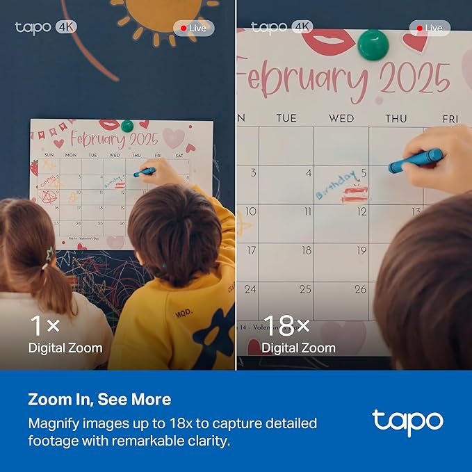 Tapo 4K Indoor Pan/Tilt Wired Security Camera - Works as a Baby Monitor, Person/Pet Detection, Facial Recognition, 360° AI Motion Tracking, Subscription-Free Local Storage or Optional Cloud, C260 - Image 4