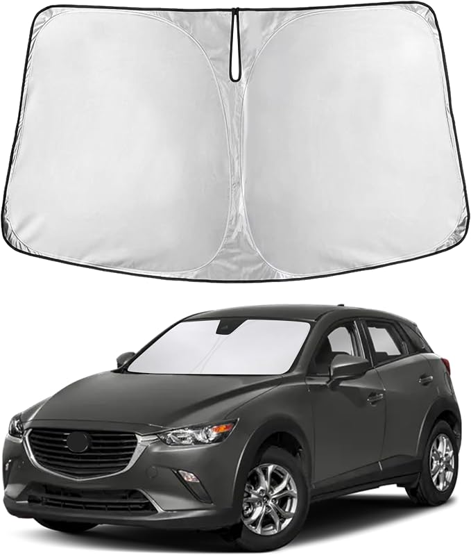EcoNour Windshield Sunshade Compatible for Mazda CX-3 2016-2019 2020 2021, Sun Visor for Front Windshield & Window Sun Shade Cover, UV Heat Blocker & Protector, Car Accessories by EcoNour