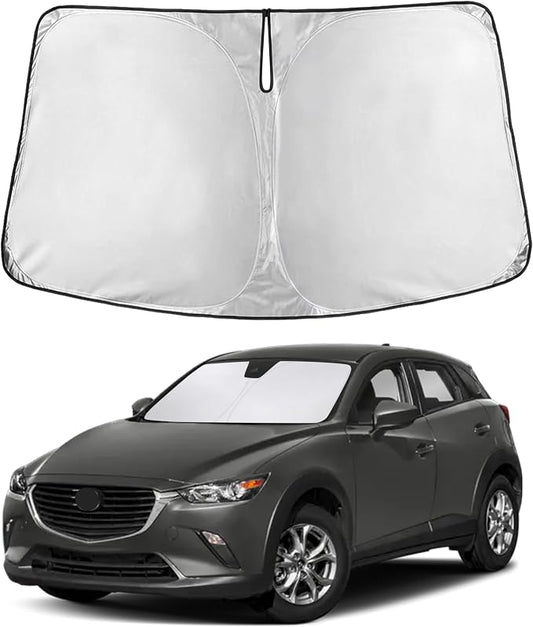 EcoNour Windshield Sunshade Compatible for Mazda CX-3 2016-2019 2020 2021, Sun Visor for Front Windshield & Window Sun Shade Cover, UV Heat Blocker & Protector, Car Accessories by EcoNour