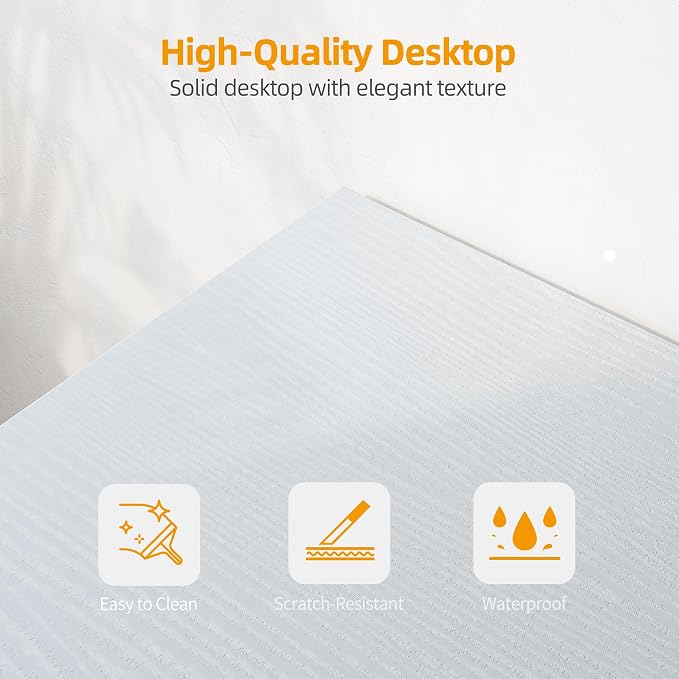 TIQLAB L Shaped Computer Desk with Power Outlets, 47 Inch Small Corner Desk with Reversible Shelves, Gaming Desk Computer Table Study Writing Desk for Home Office Small Space, White - Image 7