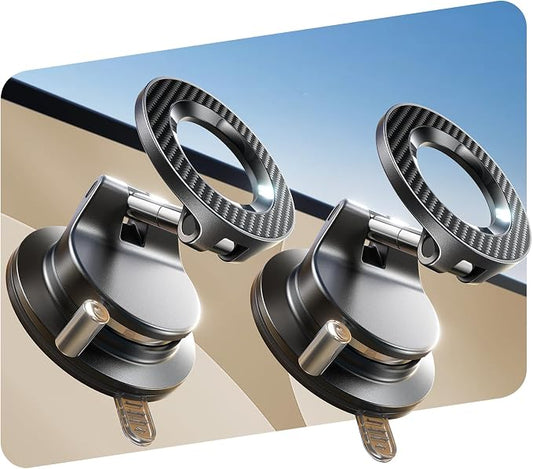 LISEN for Magsafe Car Mount, Magnetic Phone Holders for Your Car Vacuum, Phone Mount for Car Accessories for Women Men Jeep BMW, Suction Holder Kits, for iPhone 17 Pro Max 16 15 14 13 12,Carbon Fiber by Lisen
