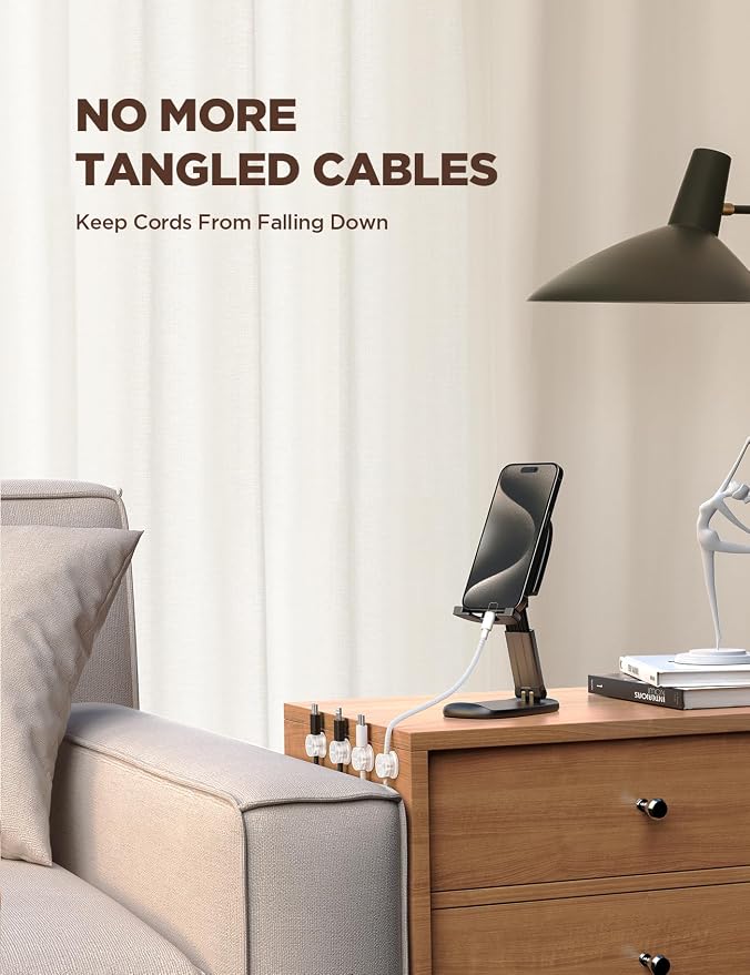 JOYROOM 9 Pack Magnetic Cable Clips, Cord Organizer Adhesive Wire Holder | Home Nightstand Office Desk Accessories, Car Wall Organization, Phone Charger Cord Holder Management, Cable Smooth Adjustable - Image 7