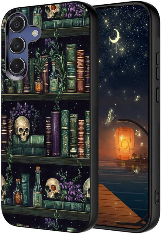 Designed for Galaxy S25 FE Phone Case,Slim Silicone Shockproof Protective Case for Galaxy S25 FE 6.7 inch,Retro Bookshelf by Unknown