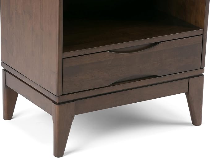 SIMPLIHOME Harper Desk and Bookcase Bundle - 60 inch Wide Solid Wood Mid Century Modern Desk with Drawers and 24 inch Wide 4-Shelf Bookcase in Walnut Brown, Home Office Furniture (Set of 2) - Image 11