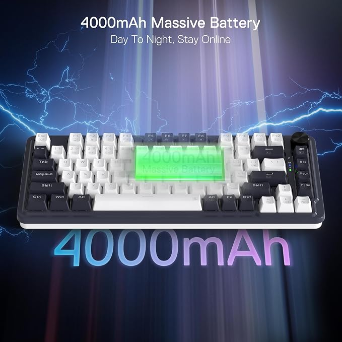 Redragon K673 PRO Wireless 81-Key RGB Gasket Gaming Keyboard, Scroll Knob | Multi-Function Control Wheel, 0-Delay Tri-Mode, Cushioned 5-Layer Noise Dampening for Creamy Thocky Sound, Compact 80% Size - Image 8