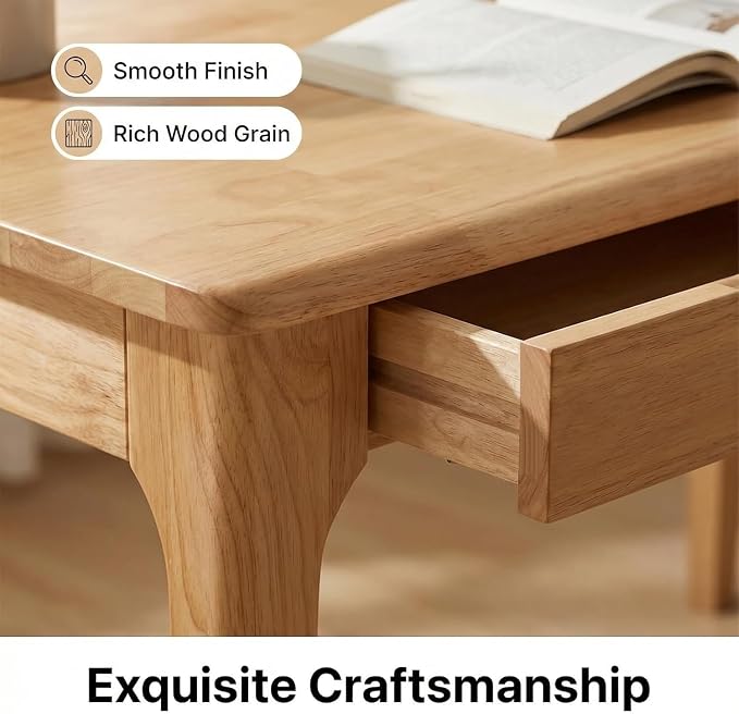 Solid Wooden Desk with Drawers, Small Writing Desk with Drawers for Computer, PC Desk for Work, Study or Gaming, Easy to Assemble (Walnut, 31.5IN) - Image 7