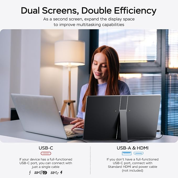 MNN 17.3" QHD 165Hz USB-C HDMI Gaming Monitor | 17.3" QHD 165Hz IPS 100% sRGB, USB-C/HDMI, kickstand, slim metal, travel gaming for PC/Phone/PS5/Xbox. - Image 5