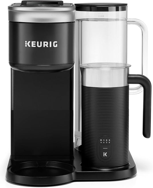 Keurig K-Café SMART Single Serve Coffee Maker with WiFi Compatibility, Latte and Cappuccino Machine with Built-In Frother, 6 Brew Sizes, Black | WIFI Brewid Smart Brewing, Built-in Milk Frother for Lattes and Cappuccinos, 6 Brew Sizes, K-Cup Pod Compat... by Keurig