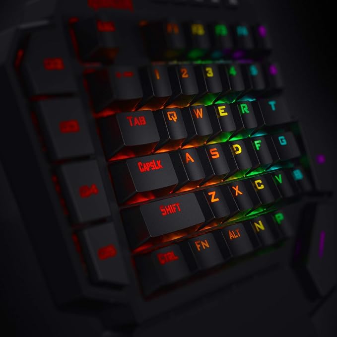 Redragon K585 Wired One-Handed RGB Gaming Keypad, Tactical 42-Key Layout | On Board 28 Combo Slots 4 Profiles Keyboard, USB Pass-Through Port, 16.8M Colors, Swap-Ready Socket, Detachable Wrist Rest - Image 6