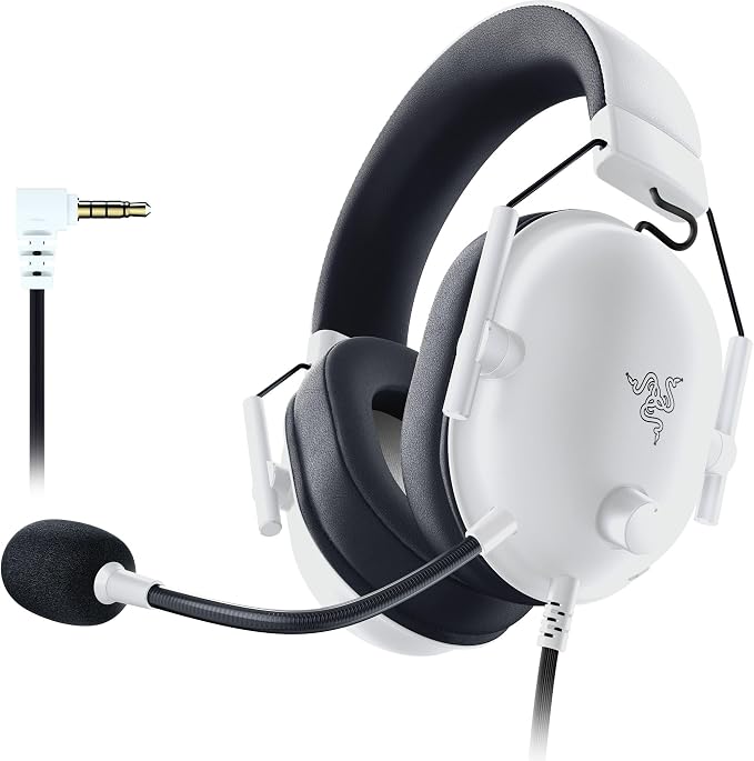 Razer BlackShark V2 X Gaming Headset for PC, 3.5mm Audio Jack, White by Unknown