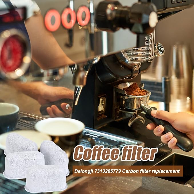 4pcs Coffee Maker Filter Replacement, Water Filter for Delonghi 7313285779 | Activated Carbon Water Filter for Espresso Coffee Machine, Cafe Maker Accessories for Delonghi Compatible with 7313285779 - Image 5