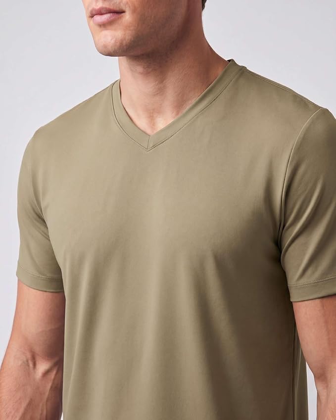 5 Pack Men's Dry Fit V Neck Gym Workout T Shirts Athletic Moisture Wicking | Cooling, Quick Dry, Breathable, Short Sleeve, Exercise, Cycling, Sports, Outdoor, Fitness, Golf, Crossfit, Hiking, Tennis - Image 3