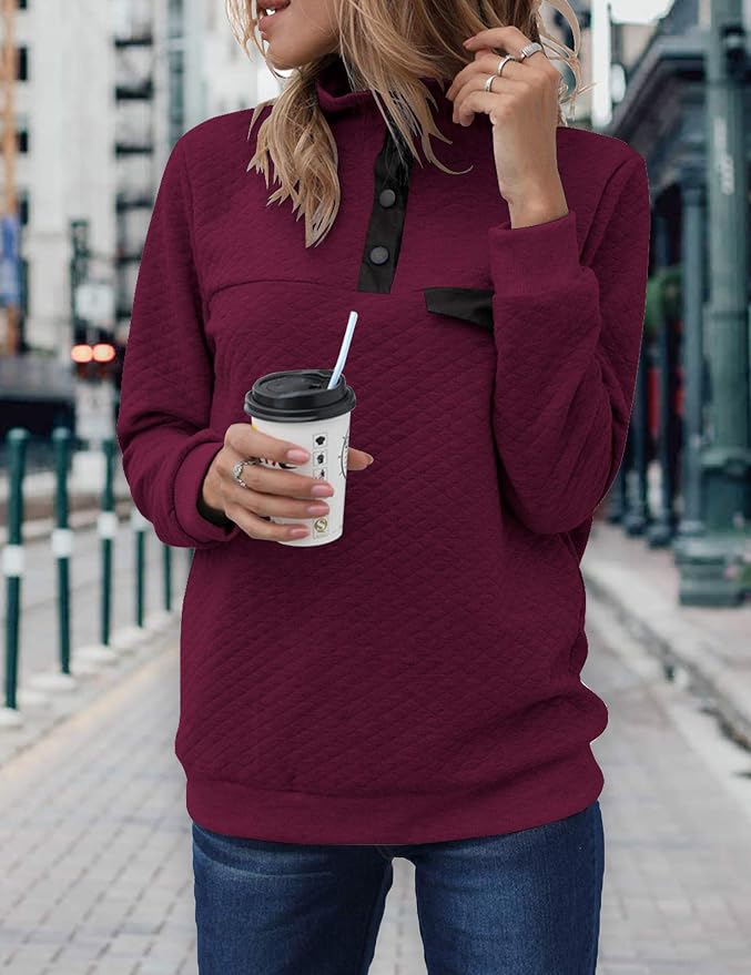 BTFBM Women Fashion Quilted Pattern Lightweight Zipper Long Sleeve Plain Casual Ladies Sweatshirts Pullovers Shirts Tops - Image 2