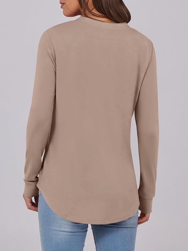 ANRABESS Women's Long Sleeve Shirts 2026 Spring Fashion Dressy Casual Tops Trendy Henley Blouses Cute Work Outfits Clothes - Image 5