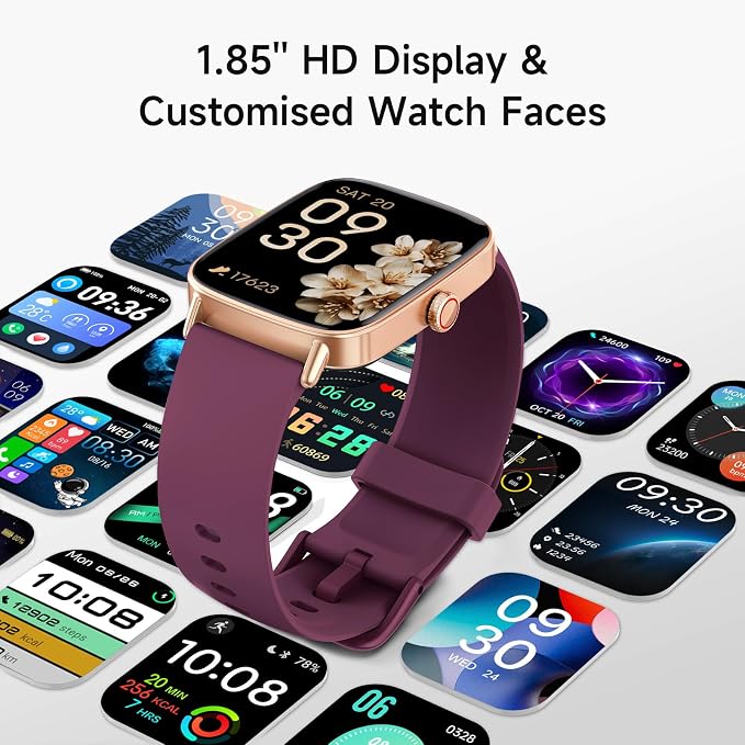 Smart Watch for Women, 1.85" HD Smartwatch Compatible iPhone/Samsung/Android (Answer/Make Calls), 100+ Sport Modes Fitness Tracker with Heart Rate/Sleep/SpO2 Monitor, IP68 (Deep Purple) - Image 8