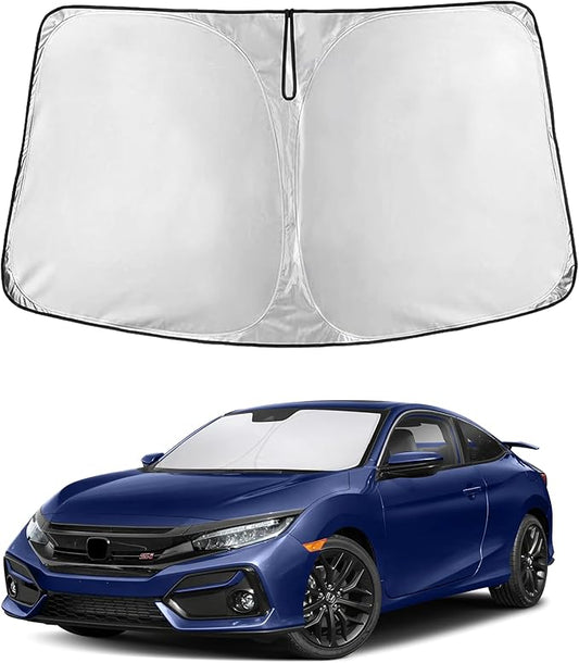 EcoNour Windshield Sunshade Compatible for Honda Civic 2016-2019 2020 2021, Sun Visor for Front Windshield & Window Sun Shade Cover, UV Heat Blocker & Protector, Car Accessories by EcoNour
