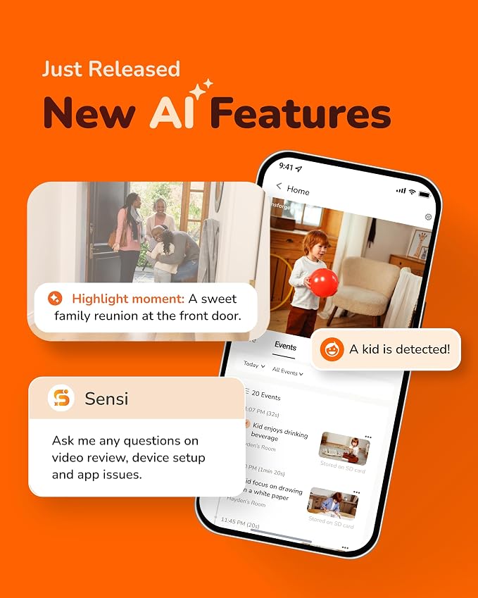 SensForge 2.5K Rechargeable Pan-Tilt Security Camera, 360° Dual-Band WiFi Home Camera, Free AI Human & Pet Detection, 2-Day Cloud + 64GB SD Storage, Two-Way Talk, Optional AI + Storage Upgrade - Image 4