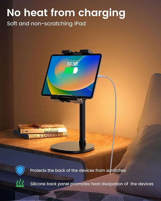 OHLPRO Heavy Duty Portable Monitor Stand for Desk, 22.83" Ultra Tall Tablet Holder with Wide Steel Base, 5.5 LB Capacity, iPad Stand Fits 5-22" Screen, iPad Pro 12.9 13, Office, Kitchen, Drawing - Image 8