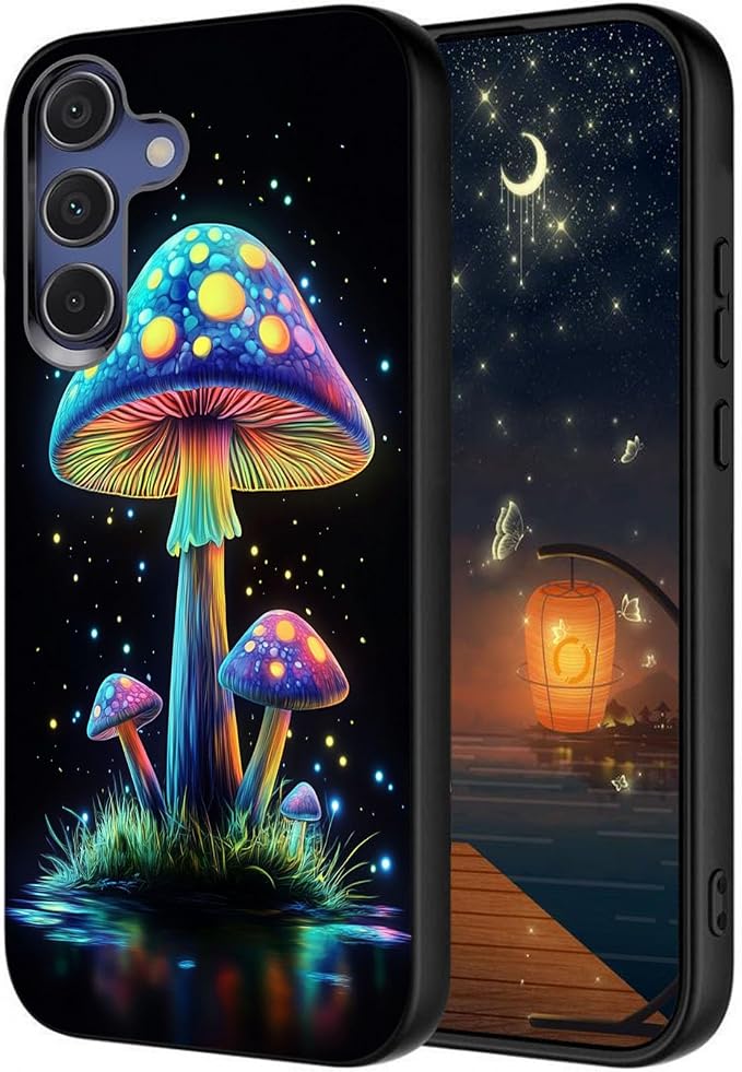 Designed for Galaxy S25 FE Phone Case,Slim Silicone Shockproof Protective Case for Galaxy S25 FE 6.7 inch,Luminous Mushroom by Unknown