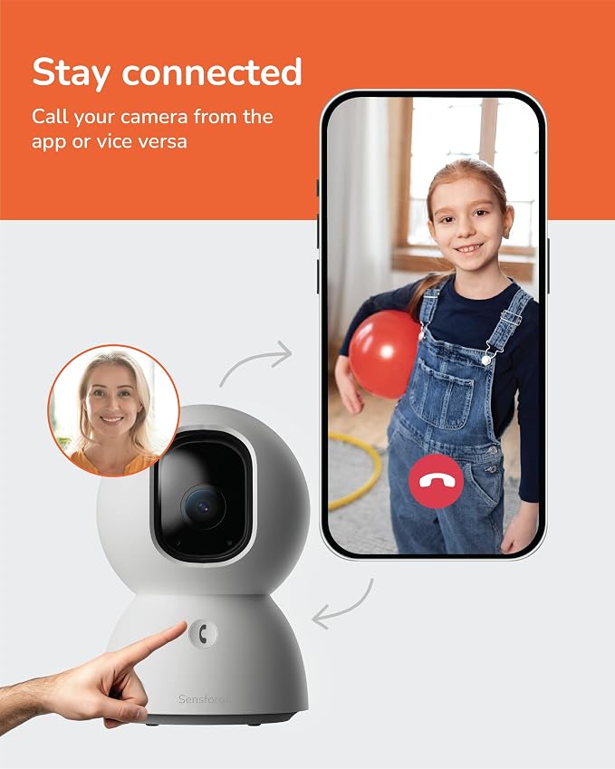 SensForge 2.5K Pan-Tilt Security Camera, 360° Dual-Band WiFi Camera for Home, Free AI Human & Pet Detection, 2-Day Cloud + 64GB SD Storage, Two-Way Talk, Optional AI + Storage Upgrade (1, White) - Image 7