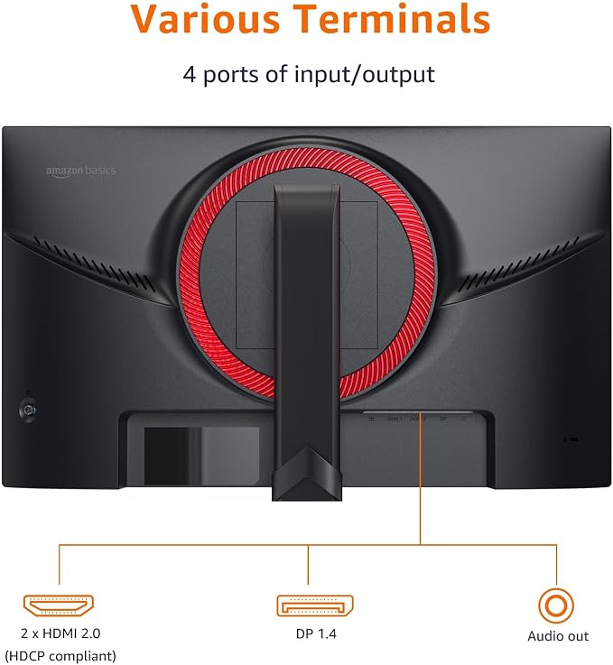 Amazon Basics 24 Inch (23.8 inch viewable) Gaming Monitor, FHD 1080P, 165Hz, VESA Compatible, Adaptive sync, 1ms Response, Black - Image 3