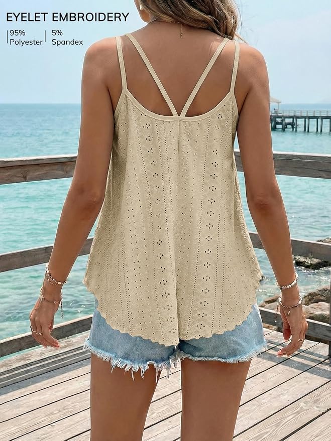 ATHMILE Women's Tank Tops Sleeveless Summer Top Spaghetti Strap Spring Shirt Loose Fit Beach Vacation 2026 Casual - Image 2