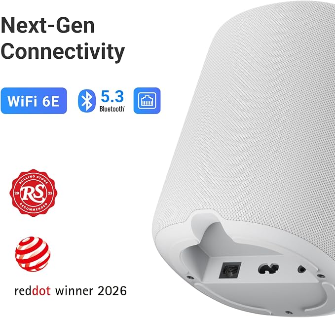 WiiM Sound Smart Speaker with 1.8″ Touch Display, Hi‑Res 24‑bit/192 kHz, AI RoomFit™ Room Correction, 100W Peak, Wi‑Fi 6E/Bluetooth 5.3, Multi‑Room & Stereo Pairing, Remote Included, White - Image 8