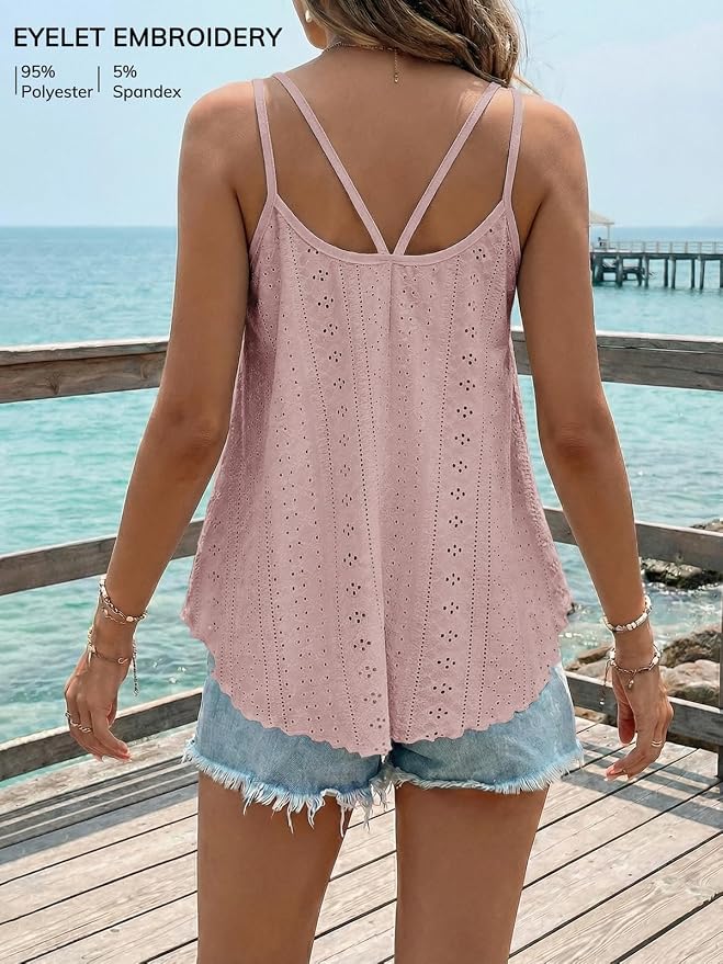 ATHMILE Women's Tank Tops Sleeveless Summer Top Spaghetti Strap Spring Shirt Loose Fit Beach Vacation 2026 Casual - Image 2