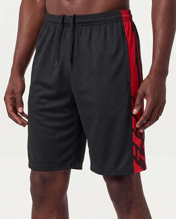 5 Pack Men's Mesh Shorts Athletic Basketball Sports Gym Workout Pockets | Cooling Moisture-Wicking, 9", Long, Quick-Dry, Breathable, Elastic Drawstring Waistband. Running, Exercise, Soccer, Training. - Image 2
