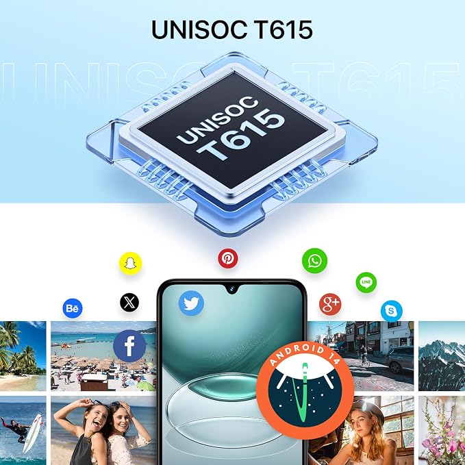 UMIDIGI G100 Unlocked Cell Phone Android 14, 6.9" HD+ 120Hz,Octa-core 12GB +128GB Expand 1TB,GPS Unlocked Smartphone,6000mAh,50MP Triple Camera,Dual 4G LTE Phone, NFC,AI Face Unlock,OTG,White - Image 8