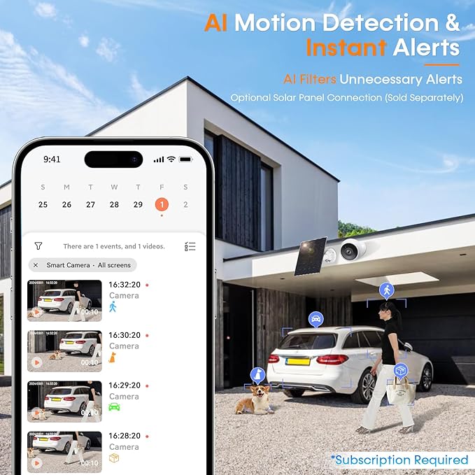 AMTIFO Security Cameras Wireless Outdoor: Magnetic 2-Pack Install-Free Indoor Smart 2K WiFi - Long Battery Life Powered Wireless Cameras for Home Security with AI Motion Detection - Image 5