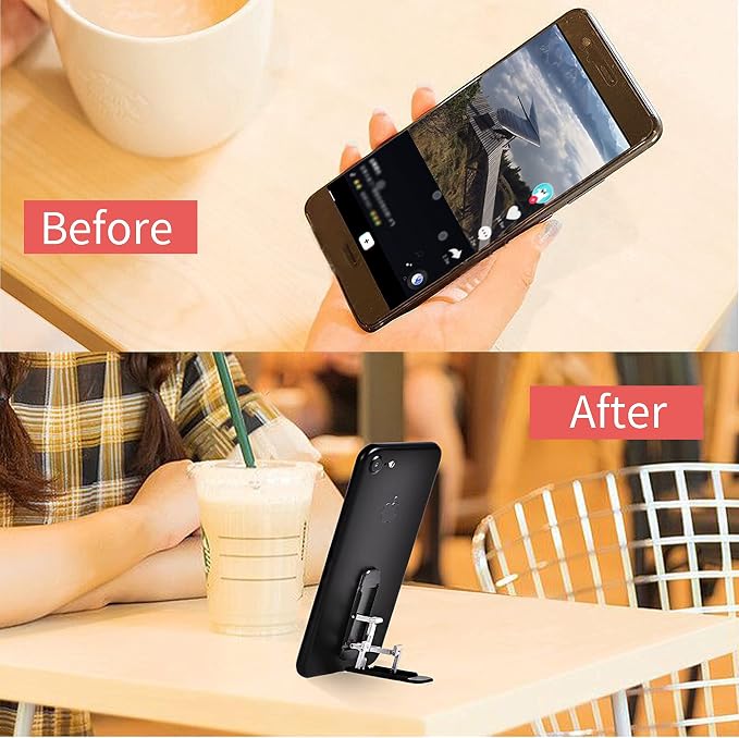 Phone Kickstand, Cellphone Stand, Angle Adjustable, Black - Image 4
