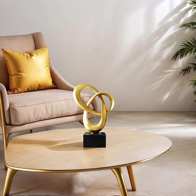 Dosker Abstract Sculpture Knot Decor Mobius Stripe Statue (Gold) | Modern Sculpture for Home Decor,Coffee Table Decor for Living Room,Office - Image 5