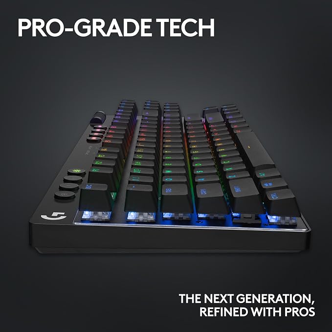 Logitech G PRO X TKL Lightspeed Wireless Gaming Keyboard (Tactile) - Black | Lightspeed wireless, Ultra-Portable Tenkeyless Design, LIGHTSYNC RGB, PBT keycaps, Tactile Switches - Image 8
