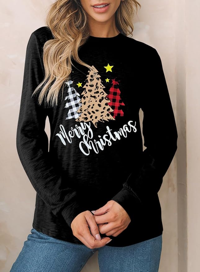 EVALESS Womens Crewneck Long Sleeve Tops Casual Polka Dots Tops Fall 2026 Tshirts Shirts - Image 2
