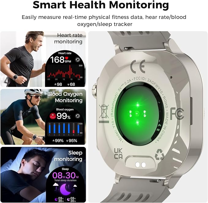 Smart Watch (Answer/Make Call), 1.43" AMOLED-3D Military Smartwatch for Men Women, Flashlight/130+ Sports/60 Days, Heart Rate/Sleep Monitor, IP68 Waterproof Fitness Activity Tracker for Android iOS - Image 5