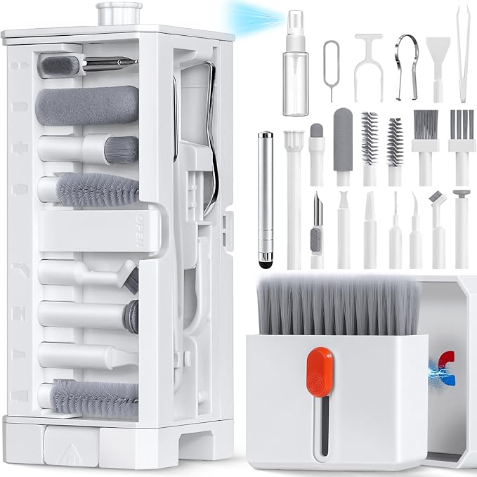 Inesore 32 in 1 Phone Cleaning Kit for iPhone AirPods MacBook Earbuds-White | 32 tools for iPhone, AirPods, iPad, MacBook, keyboards, earbuds and camera lens; charging port, speaker and screen cleaning - Image 7