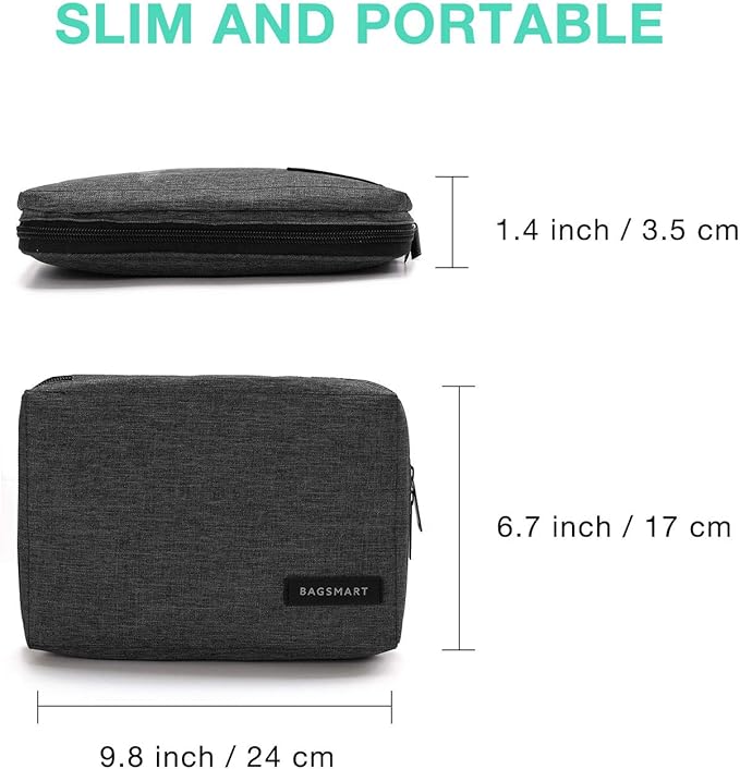 BAGSMART Travel Electronics Organizer, Phone SD Card, Men Women, Black | Travel Cord Organizer, For Travel Essentials, Cable Organizer for Phone & SD Card, For Men & Women - Image 6