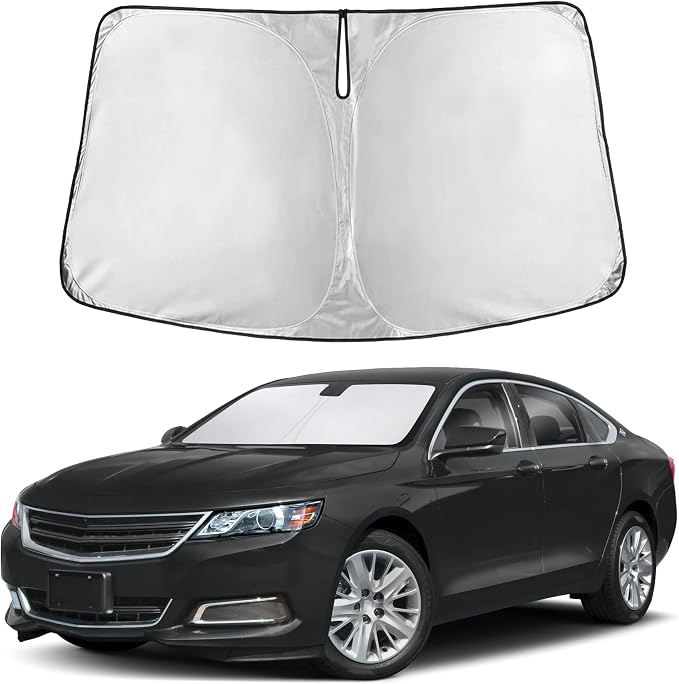 EcoNour Windshield Sunshade Compatible for Chevrolet Impala 2014-2018 2019 2020, Sun Visor for Front Windshield & Window Sun Shade Cover, UV Heat Blocker & Protector, Car Accessories by EcoNour