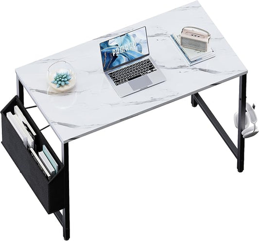 Pamray 32 Inch Computer Desk for Small Spaces with Storage Bag, Home Office Work Desk with Headphone Hook, Small Study Writing Table by PAMRAY